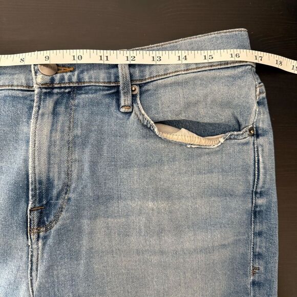 Frame L’Homme Slim Jeans Mens Sz 34 Blue Bay Distressed Straight Denim Stretch - Picture 11 of 13